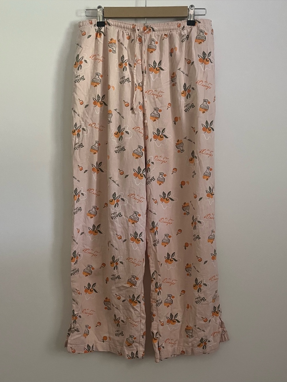 Beachy Cream / Orange Printed Wide Leg Pants